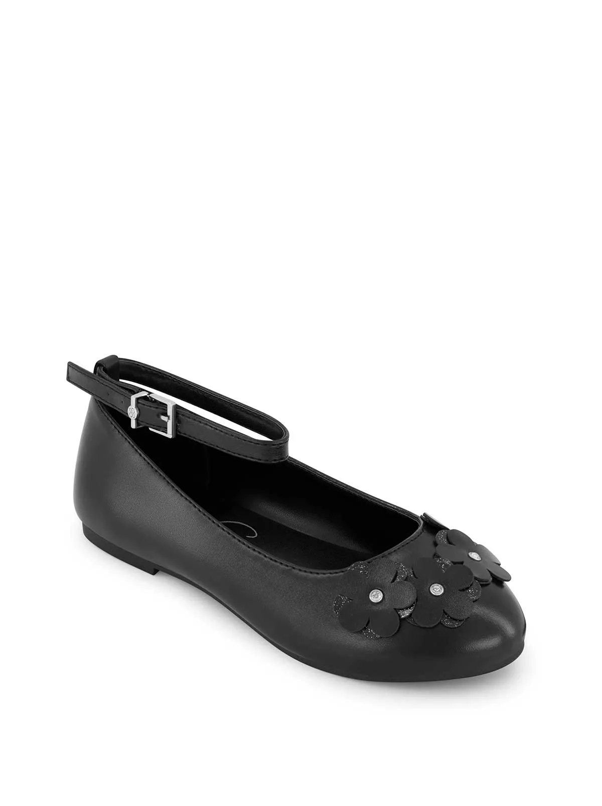 Little Girls' Amy Petal Ballet Flat in Black