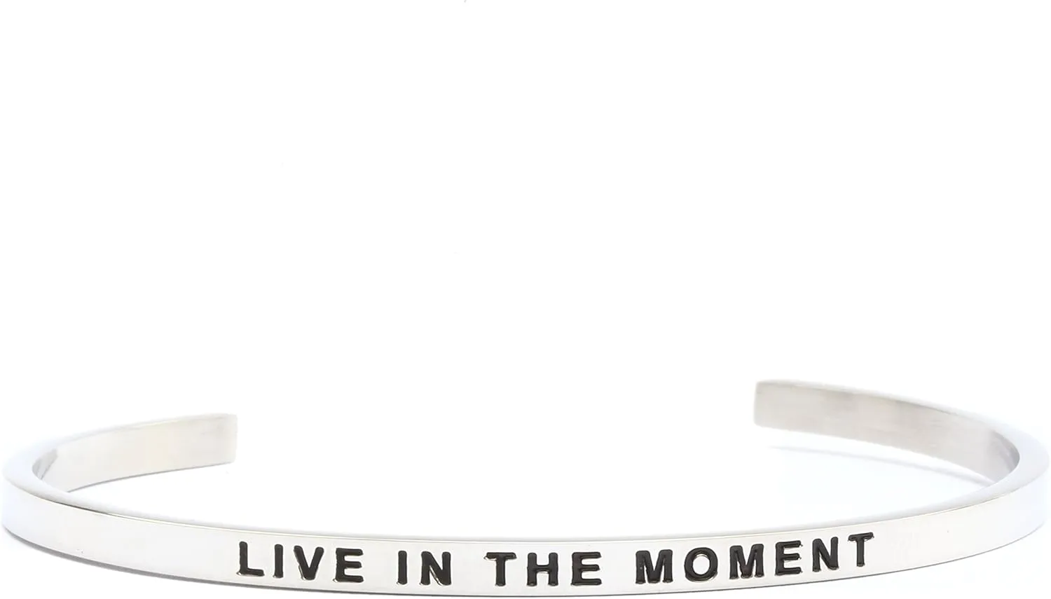 Live in The Moment Bangle Bracelet Inspiraional Cuff Band