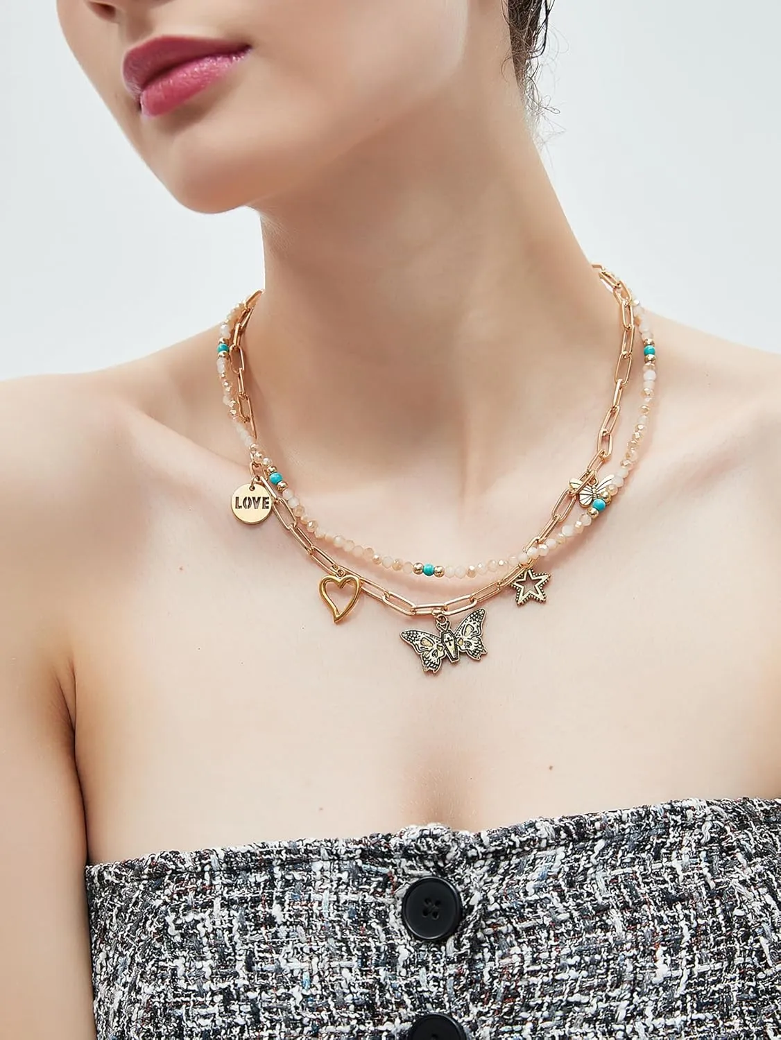 Long Necklace for Women Bohemian Necklaces Long Choker Necklace Handmade Black Leather Necklace Hippie Style Jewelry