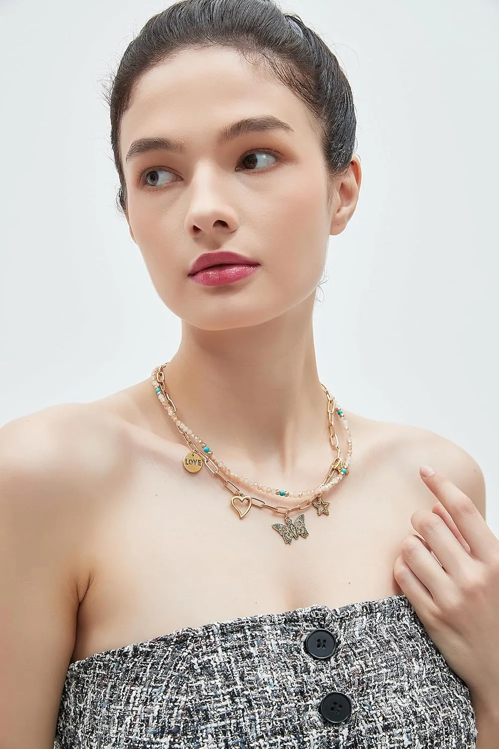 Long Necklace for Women Bohemian Necklaces Long Choker Necklace Handmade Black Leather Necklace Hippie Style Jewelry