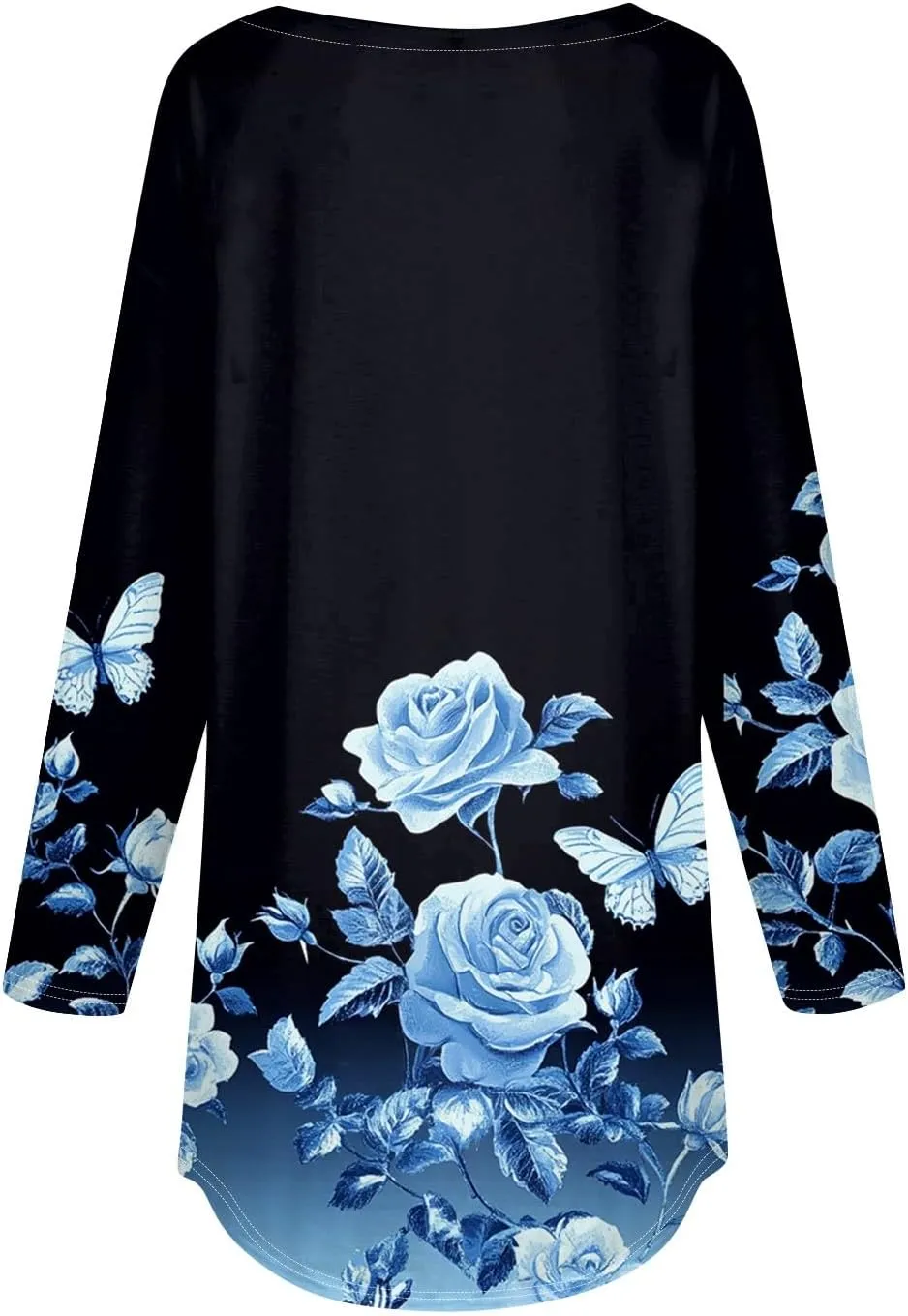 Long Sleeve Shirts for Women Crewneck Basic Tunics Tops Casual Comfy Printed Blouse Fashion Spring 2025