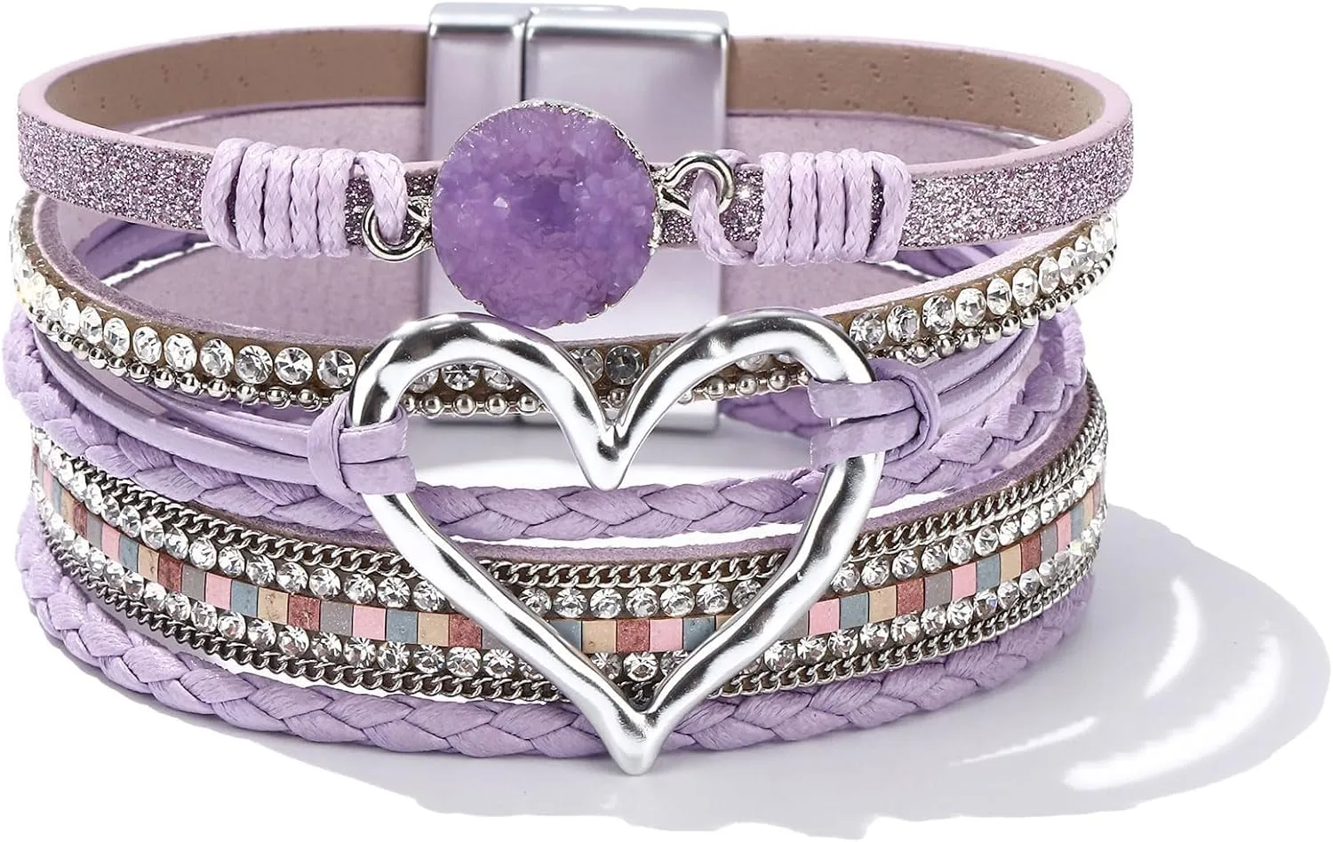 Long tiantian Boho Leather Wrap Bracelets Gifts Trendy Stuff Layered Bangles Bracelets for Women Modern Stackable Infinity Bracelets Bohemian Jewelry Gifts for Women