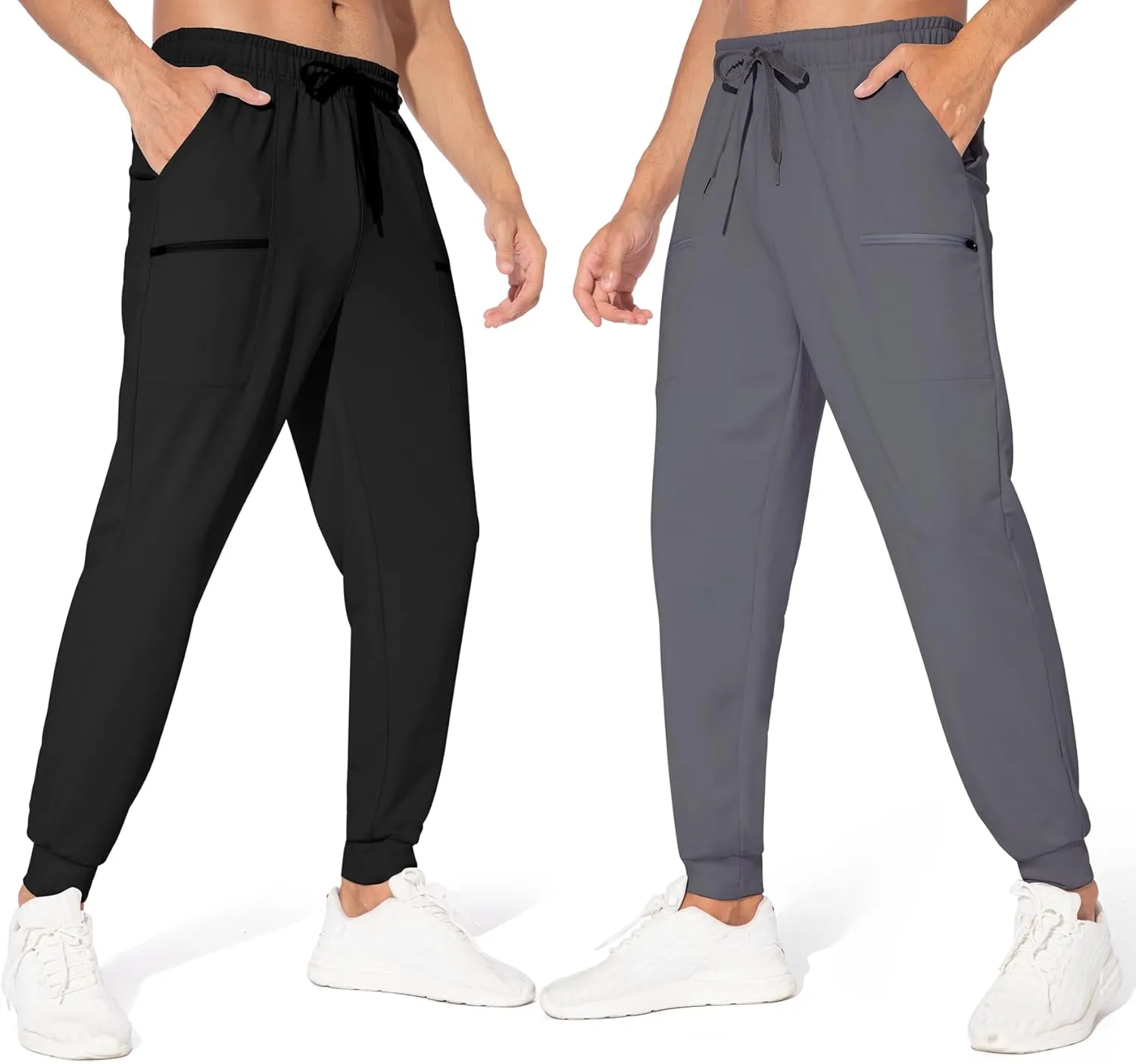 M MAROAUT Men's Joggers Pants - Lightweight Sweatpants with Zipper Pockets, Gym Workout Pants for Athletic Running Casual