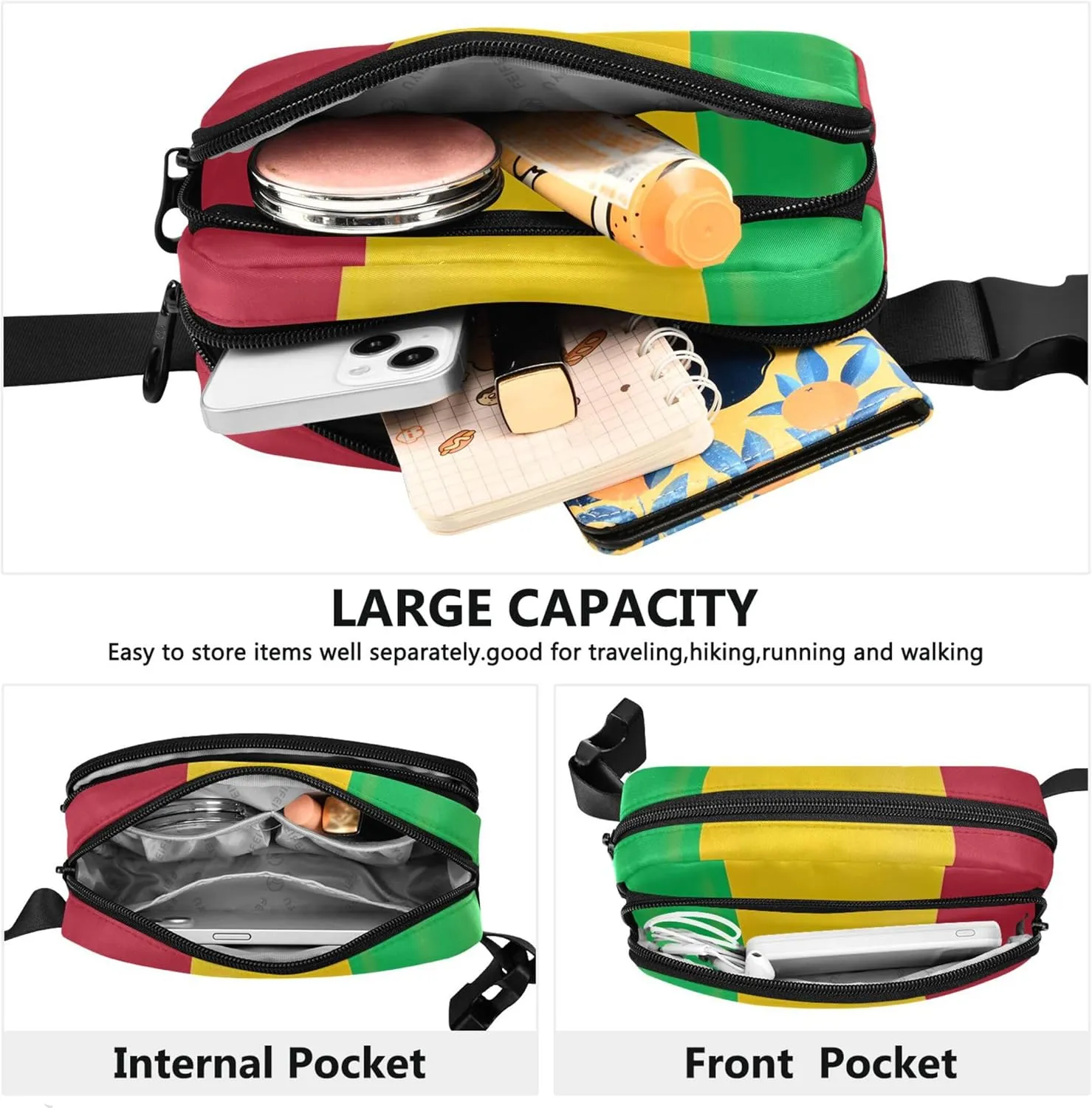 Mali Flag Women Fanny Packs Waterproof Hip Pack Belt Bag Cute Cross Body Waist Pack