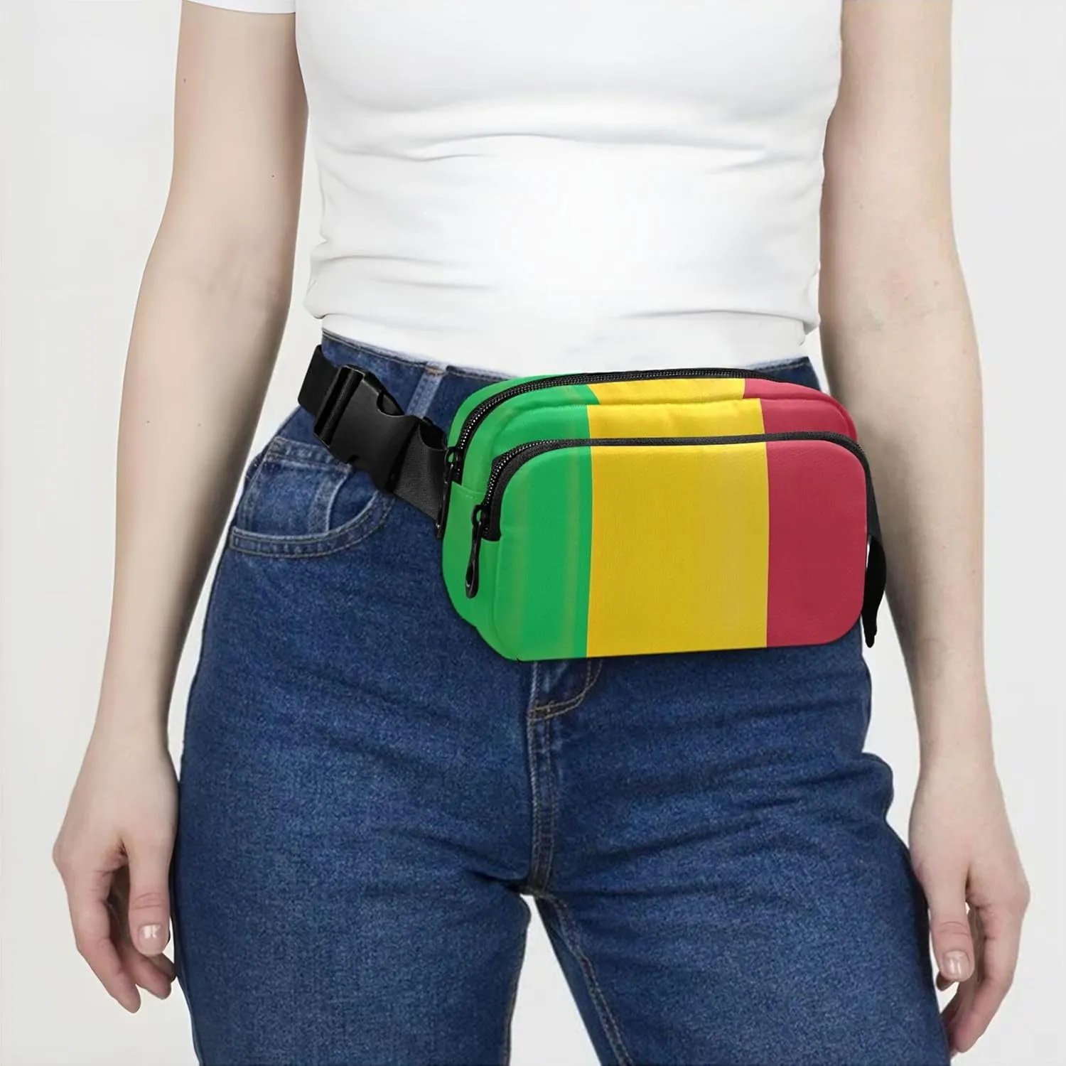 Mali Flag Women Fanny Packs Waterproof Hip Pack Belt Bag Cute Cross Body Waist Pack