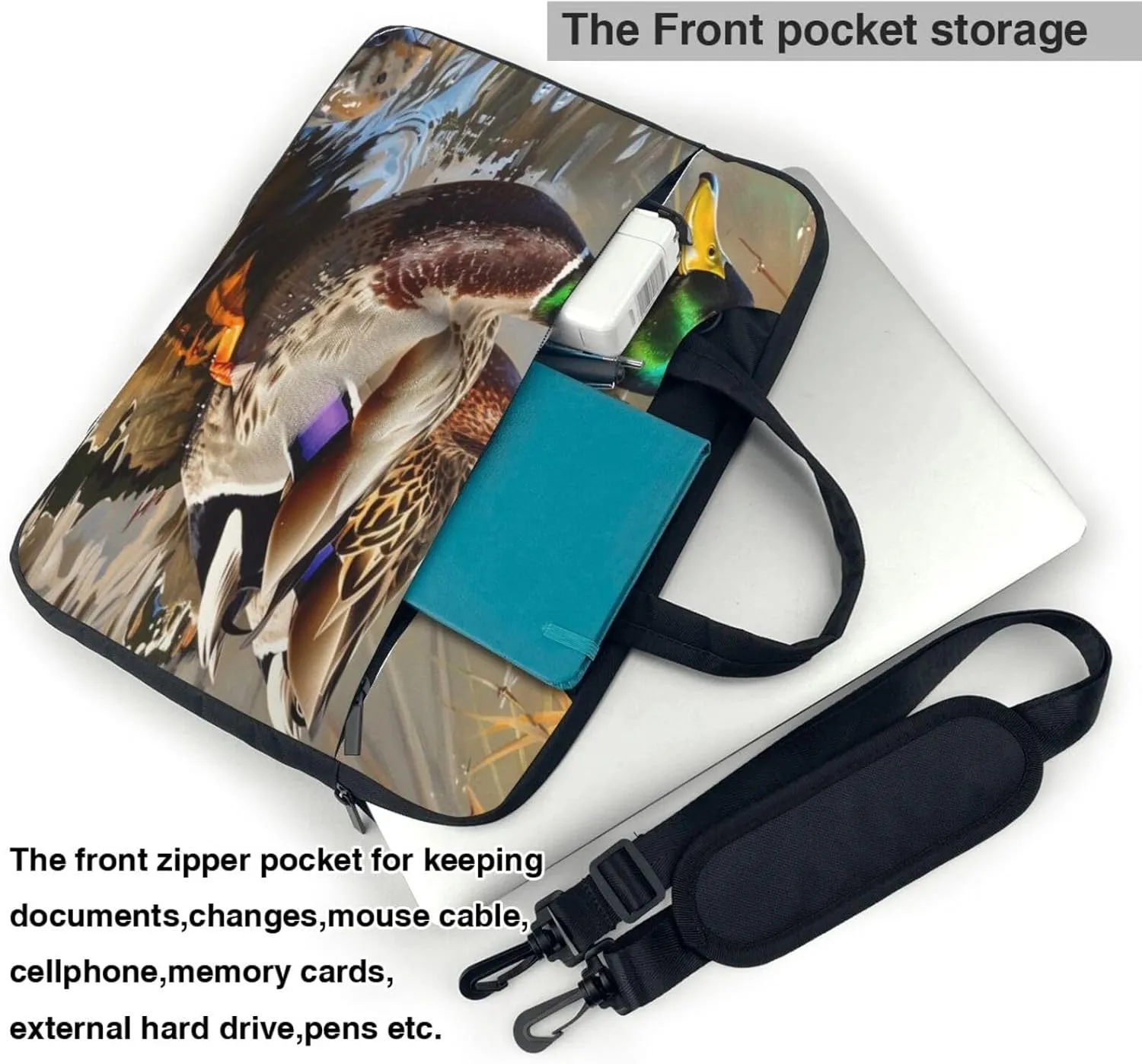 Mallard Duck Printed Laptop Tote Bag Laptop Tote Bag Travel Bag Business Computer Bag Work Bag for Men Women