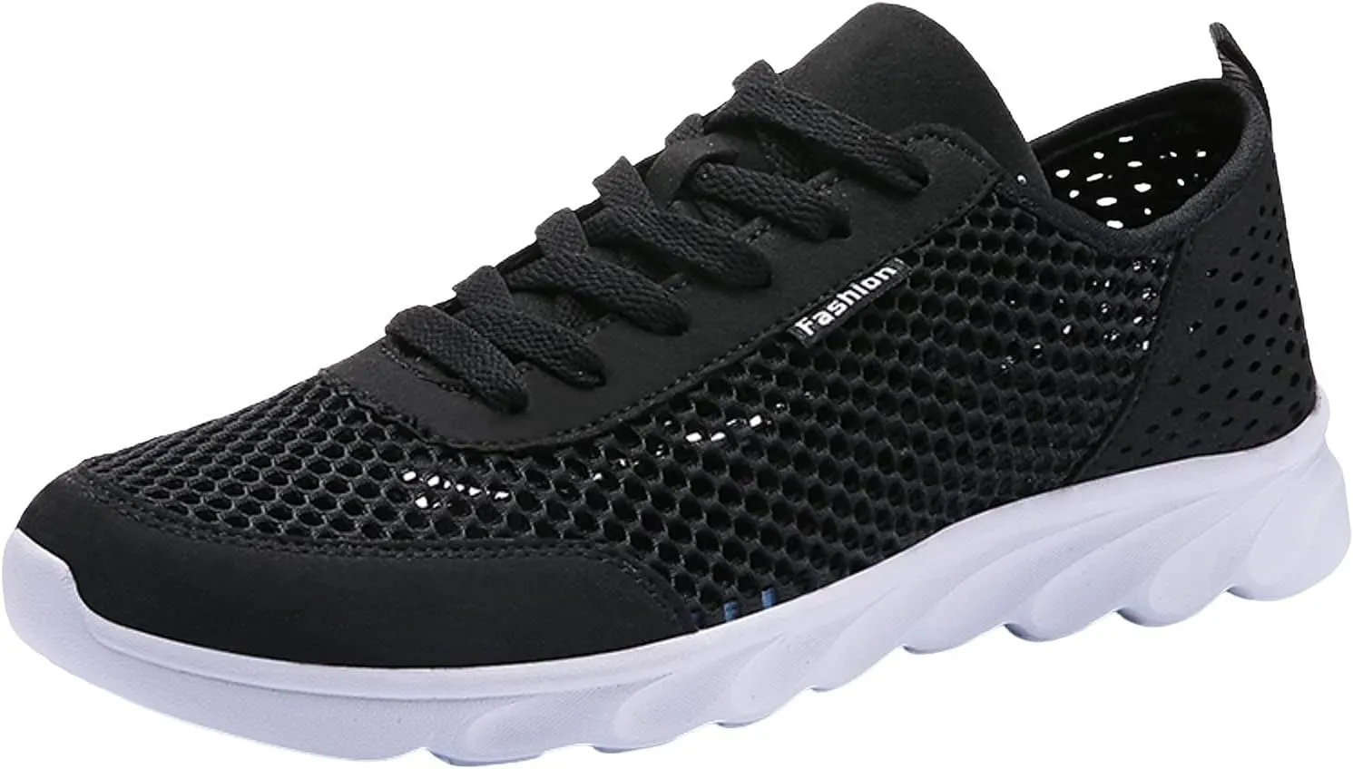 Men Sports Shoes Simple Solid Color Fashion Summer New Pattern Mesh Hollow Breathable Sneaker Rack for Men Bedroom Wall