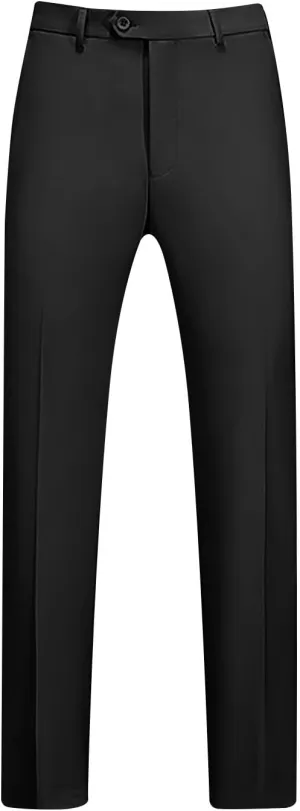 Men Suit Pants Solid Straight Barrel Pockets Casual Pants Height Trimming Party Pants Button Down Suit Pants