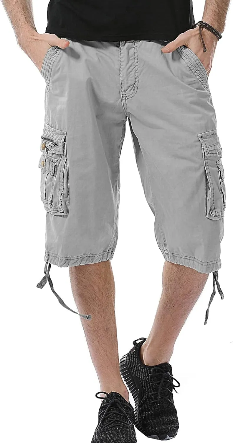 Mens Cargo Shorts Cotton Multi-Pocket Outdoor Camouflage Cargo Shorts