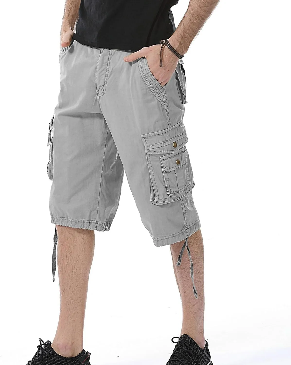 Mens Cargo Shorts Cotton Multi-Pocket Outdoor Camouflage Cargo Shorts