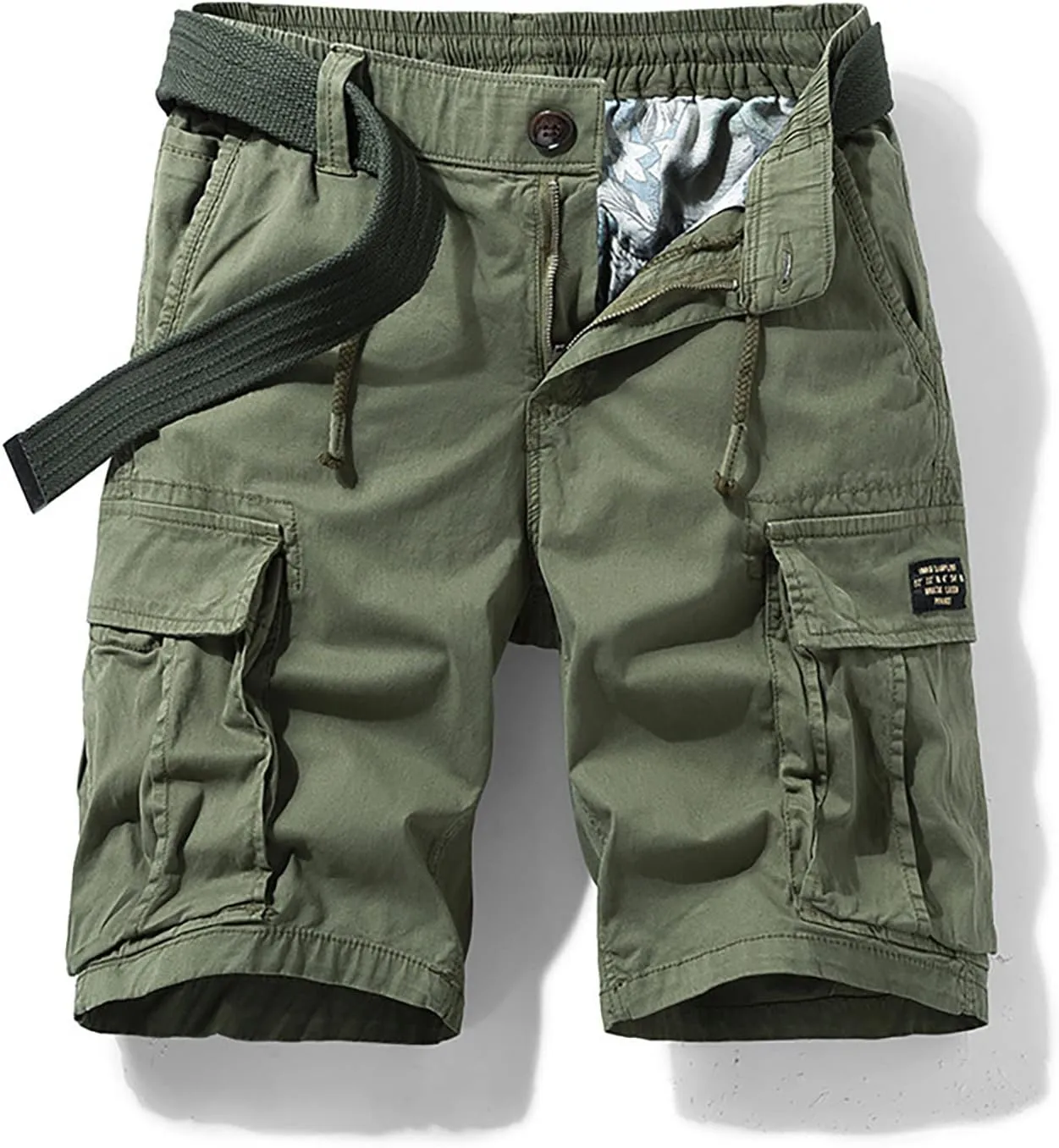 Mens Cargo Shorts Elastic Waist Outdoor Tactical Shorts Lightweight Breathable Athletic Shorts Loose Fit Gym Shorts