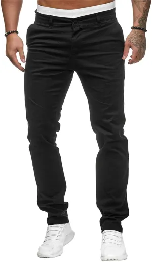 Mens Chinos Pants Flat Front Skinny Dress Pants Jogging Workout Pants for Men Running Sweatpants Hiking Pants