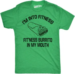 Mens Fitness Burrito Funny Gym T Shirt Sarcasm Hilarious Workout Novelty Tees