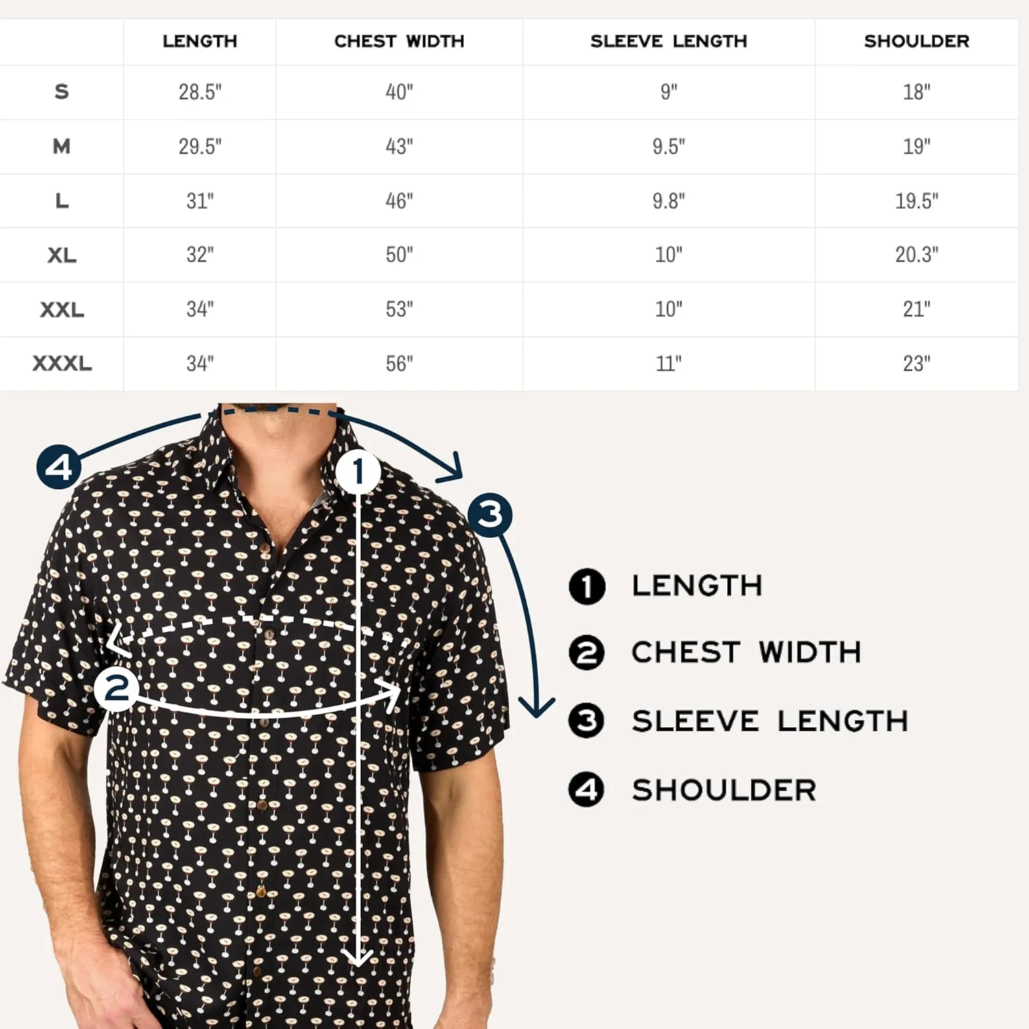 Men's Short Sleeve Button-Down Shirt, Printed Modern Hawaiian Shirt, Soft Rayon, Regular and Relaxed Fit