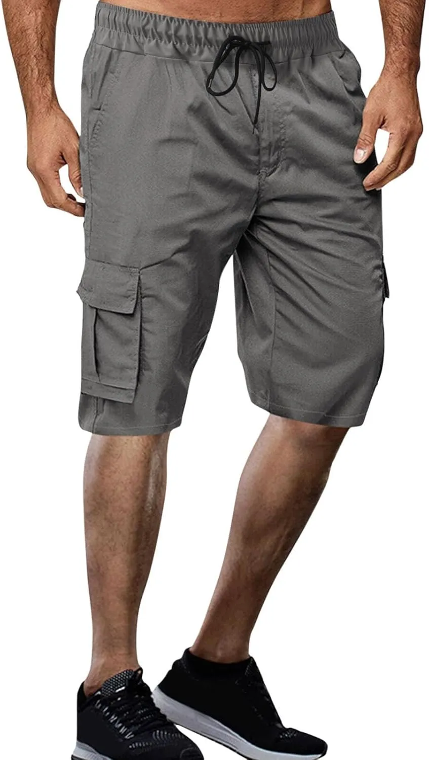 Men's Shorts Cargo Mens Tall Summer Tee Elastic Waist Size 36 Big Cotton Men Linen Khaki Casual Graphic