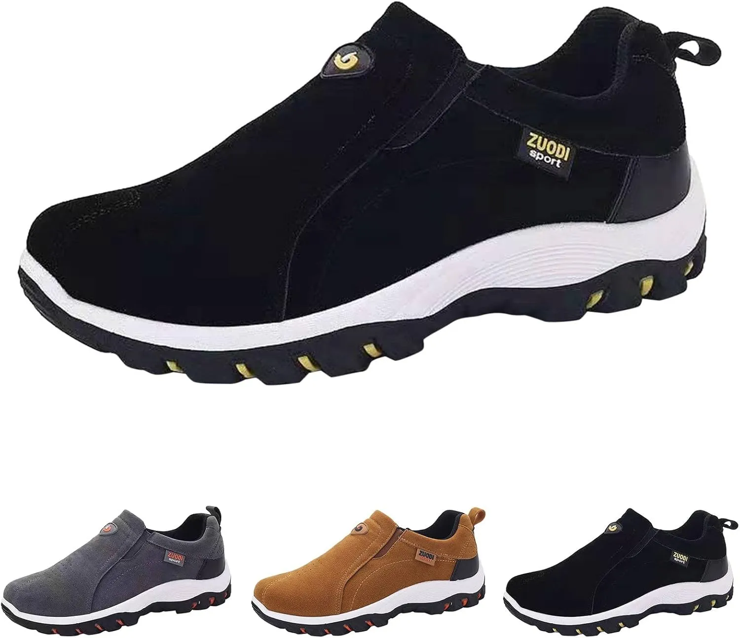 Men's Simple and Fashionable Round Head Solid Color Lightweight Breathable Soft Bottom Flannel Casual Chaos Sneaker