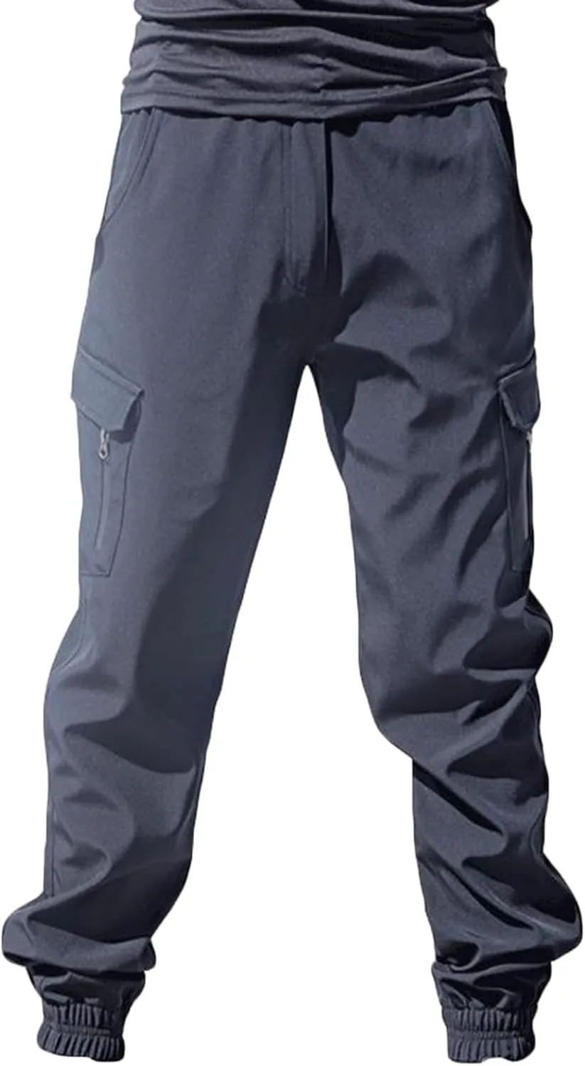 Mens Tactical Pants Fashion Solid Multiple Pockets Multi Multifunctional Work Trousers Slim Fit Cinch Bottom Trousers
