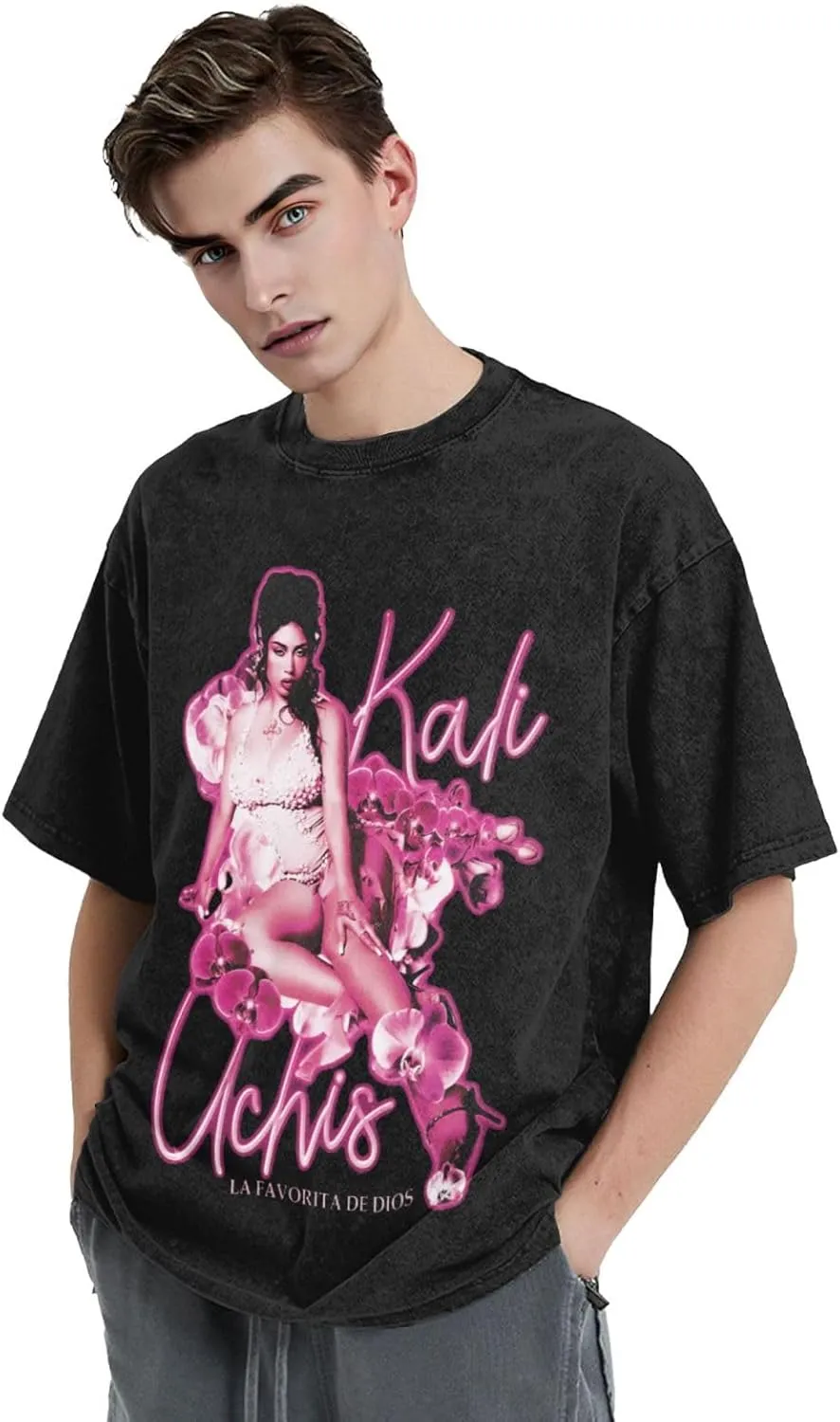 Men's Vintage Oversized Fashion Drop Shoulder T-Shirt Loose Tees Top