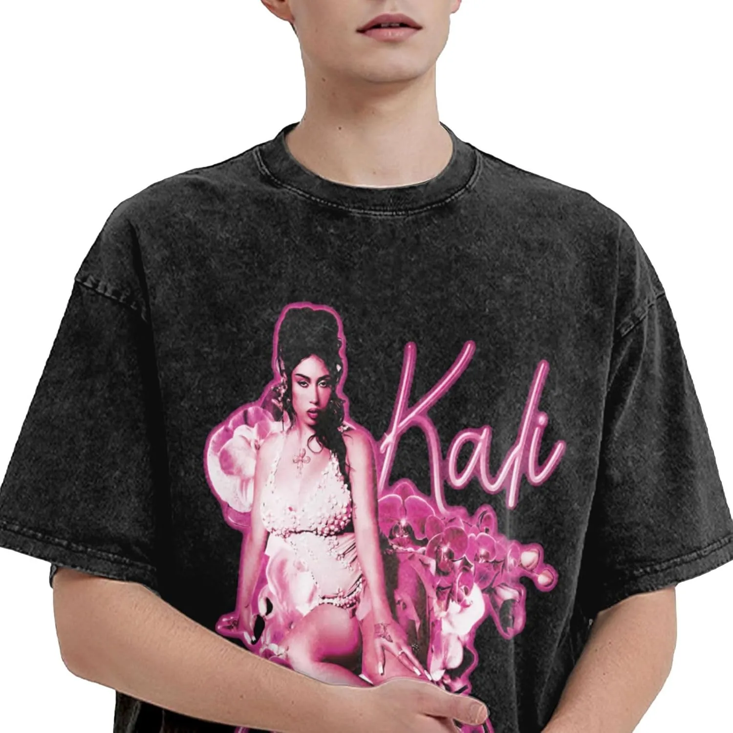Men's Vintage Oversized Fashion Drop Shoulder T-Shirt Loose Tees Top