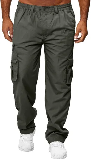 Mens Yoga PantsMen's Casual Cargo Pants Trouser Business Comfort Stretch Pants Fitted Training Pants Hiking Jogging TrousersBlack Chino Pants