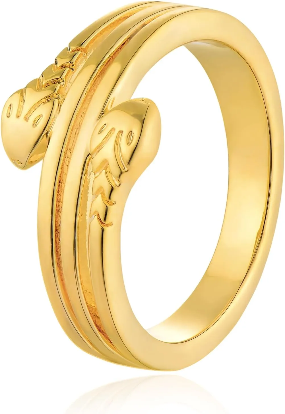 MEVECCO Dainty Gold Snake Rings 14K Gold Plated Ring Dainty Statement Rings Stackable Wrap Ring for Finger Jewelry