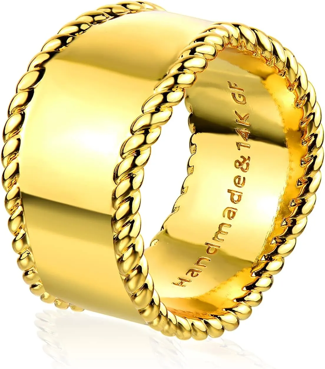 MEVECCO Gold Band Ring for Women 14K Gold Plated Ring Dainty Stackable Twist Rings Wrap Finger Ring for Her