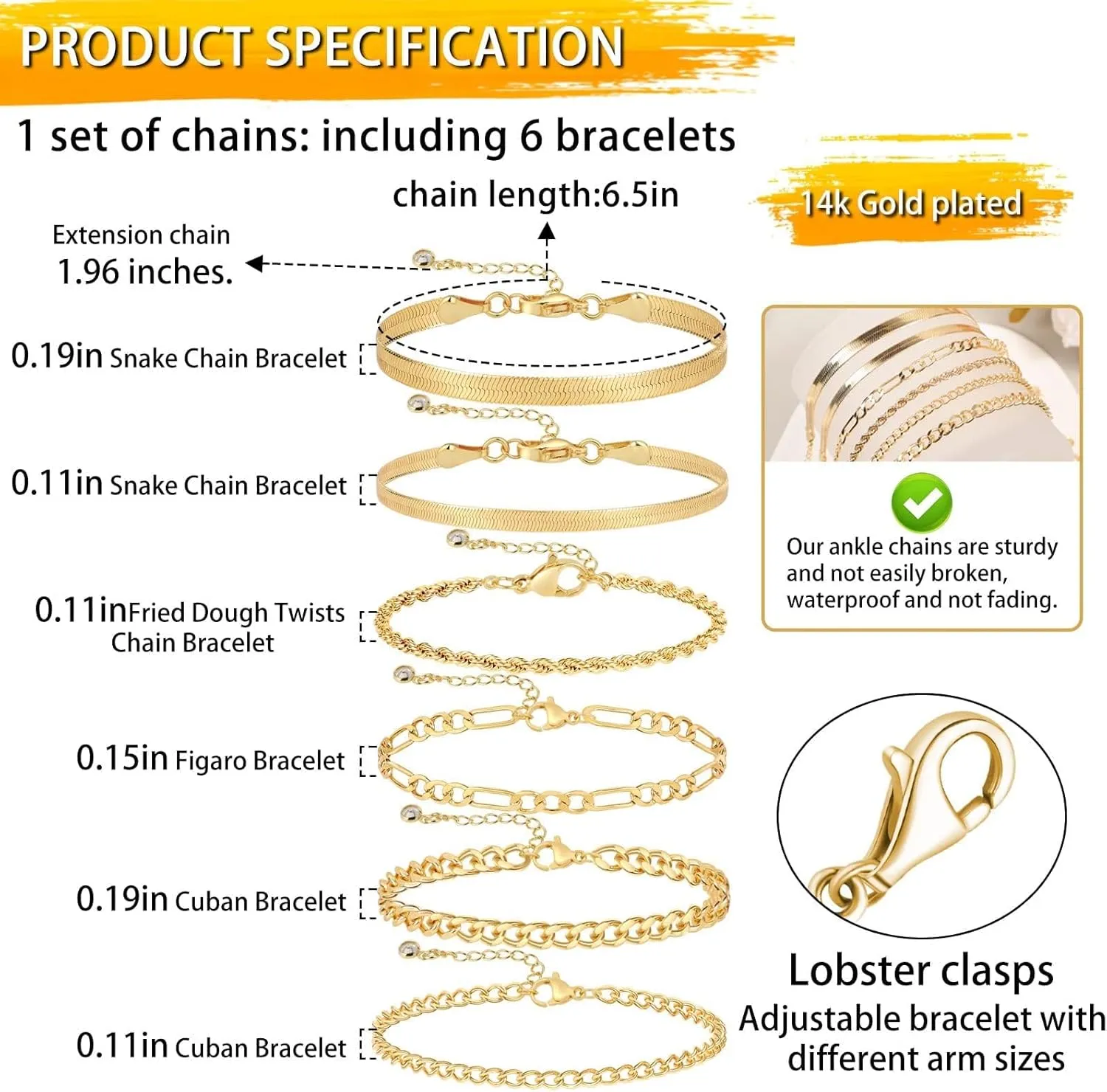 MIDEEO Dainty Gold Layered Bracelet for Women 14K Gold Plated Layered Bracelet Set Layering Bracelets Simple Satellite Box Coins Beaded Layering Set Women Jewelry Gift