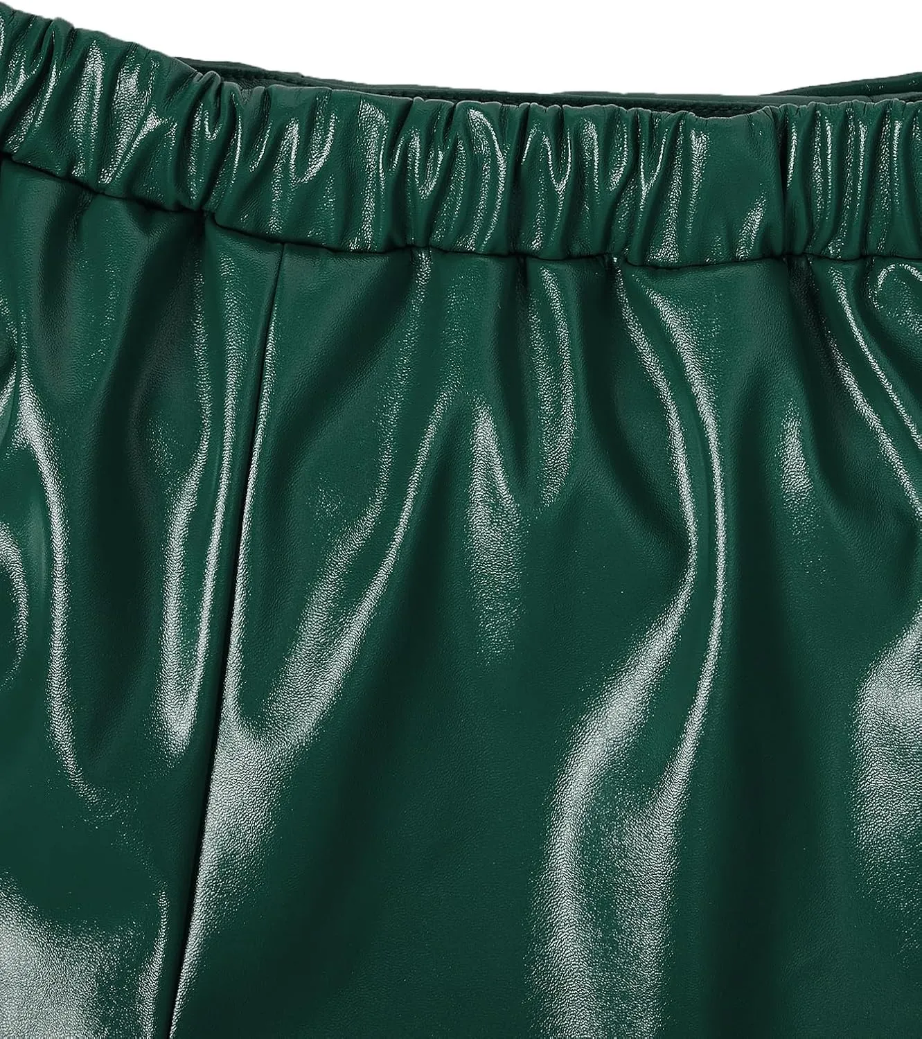 Milumia Girl's PU Leather Wrap Knot Side Skorts Casual Ruched Elastic Waist Shorts