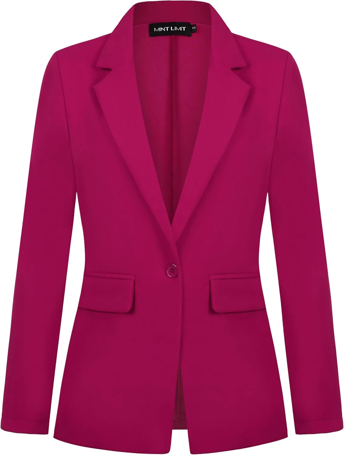 MINTLIMIT Blazers for Women One Button Jacket Suits Notched Lapel Classic Casual Formal Long Sleeve Blazer with Pockets