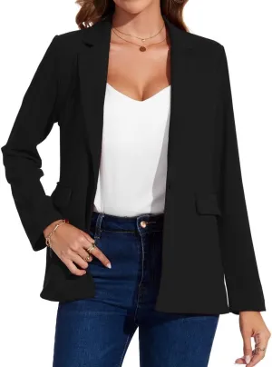 MINTLIMIT Blazers for Women One Button Jacket Suits Notched Lapel Classic Casual Formal Long Sleeve Blazer with Pockets