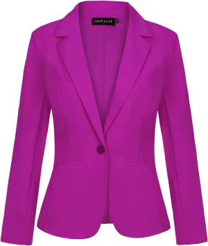MINTLIMIT Women Long Sleeve Button Blazers Work Casual Office Notch Lapel Business Open Front Blazer Jacket with Pockets