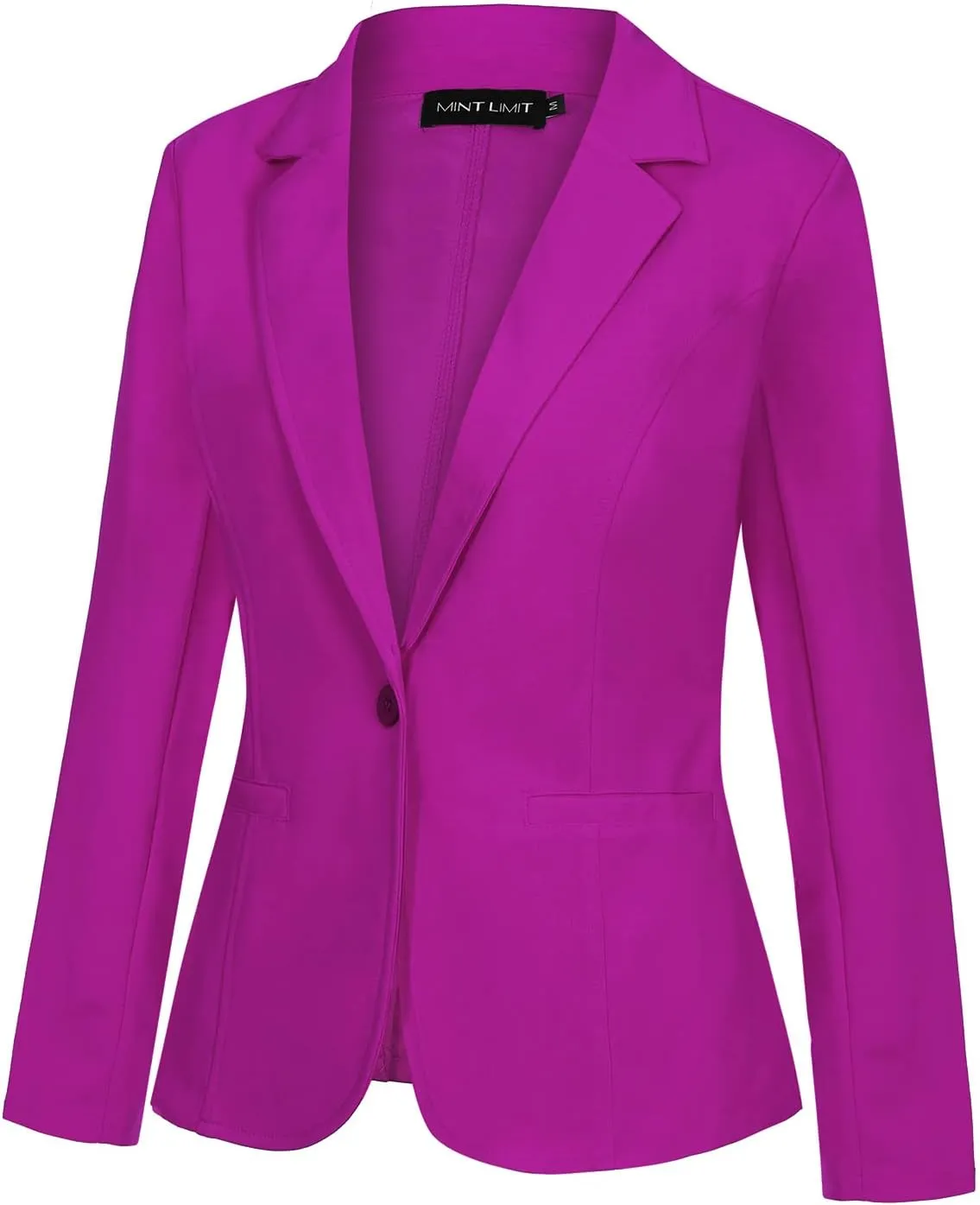 MINTLIMIT Women Long Sleeve Button Blazers Work Casual Office Notch Lapel Business Open Front Blazer Jacket with Pockets