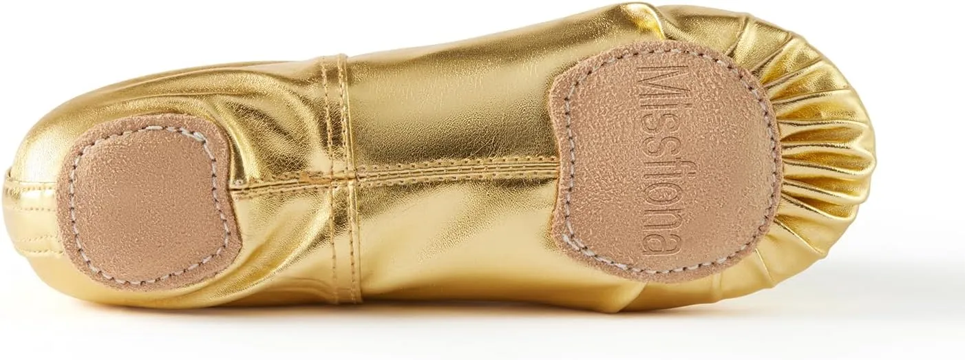 missfiona Ballet Shoes for Girls/Kids/Boys 3-10 | PU Leather with Elastic Straps | Beginner Dance Class & Recitals