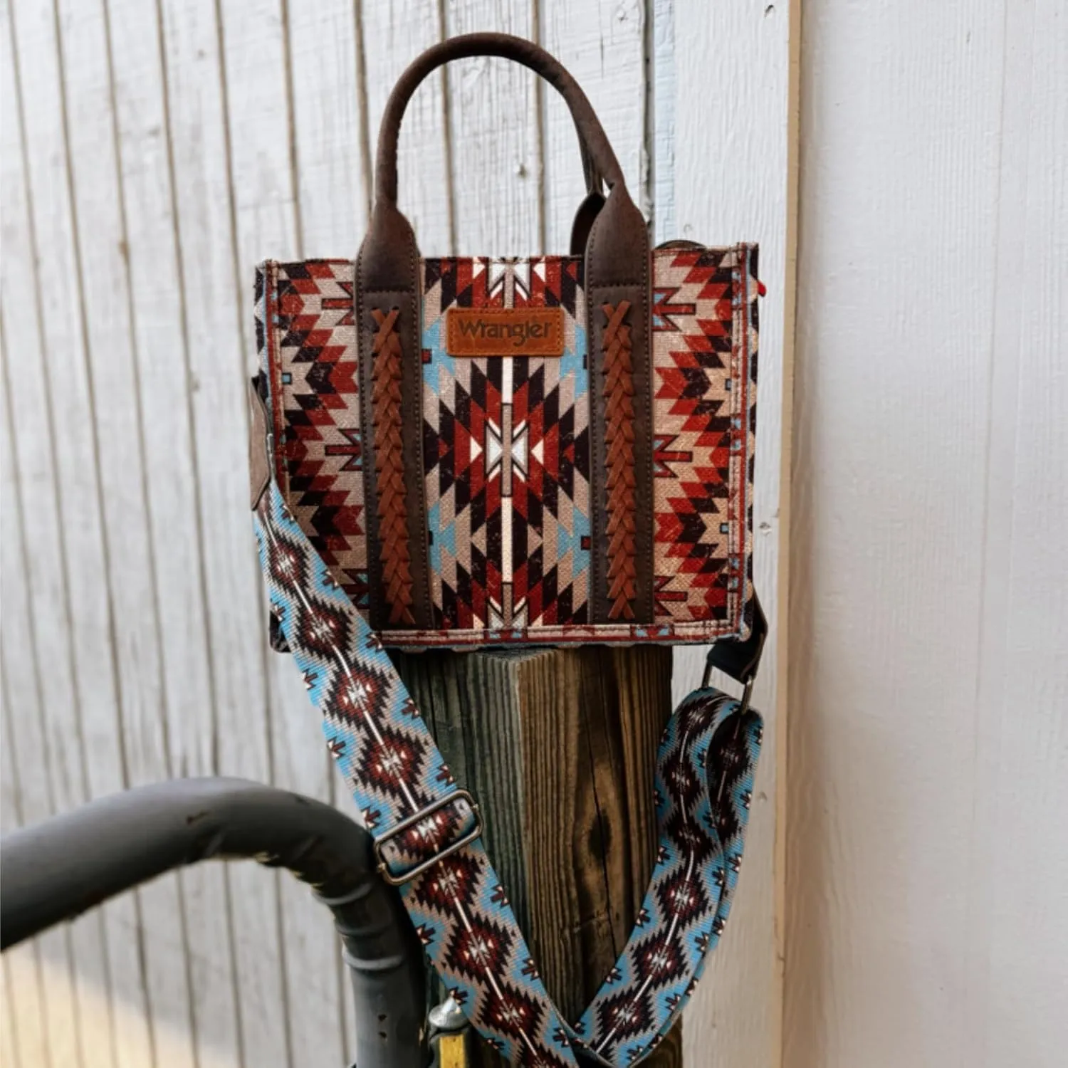 Montana West X Wrangler Tote Bag for Women Boho Aztec Shoulder Purse Top Handle Satchel Handbag