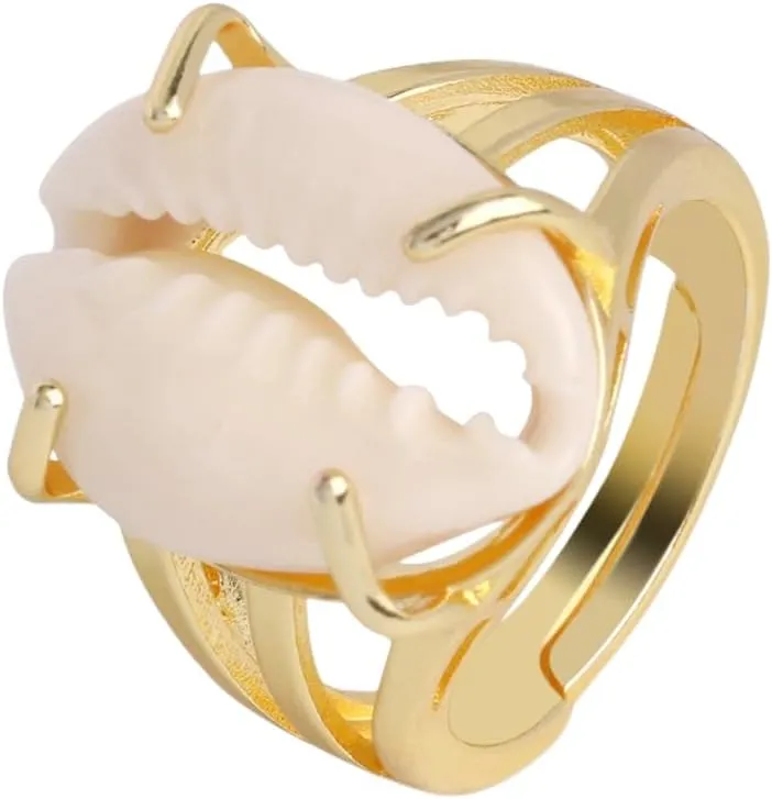Mrotrida Shell Ring for Women Fashion Natural Sea Shell Finger Rings Bohemian Midi Rings