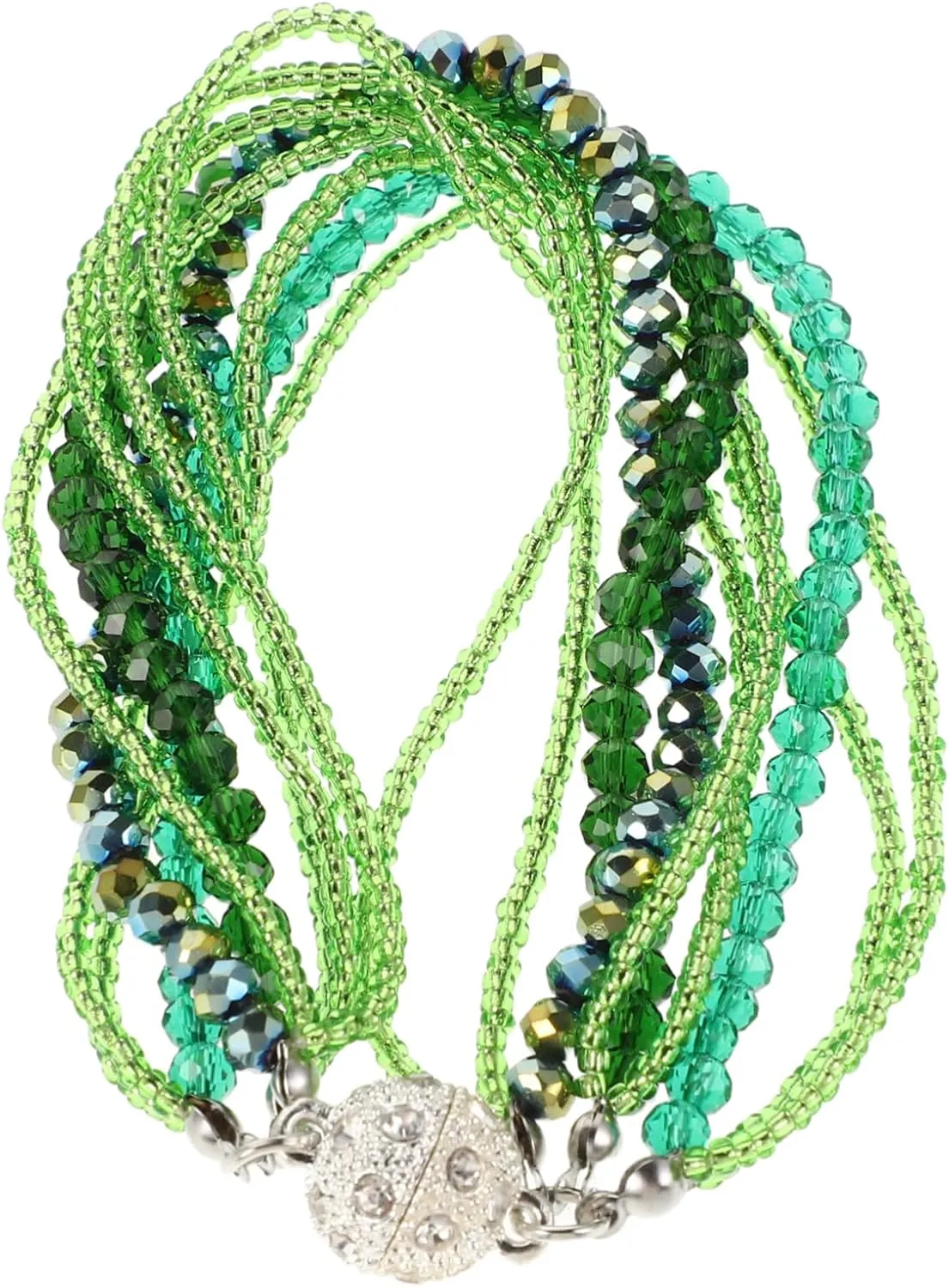 Multi Layered Beaded Bracelet for Women Sparkly Beads Bangle Bracelet Trendy Beach Jewelry for Summer Stackable Colorful Friendship Bracelets