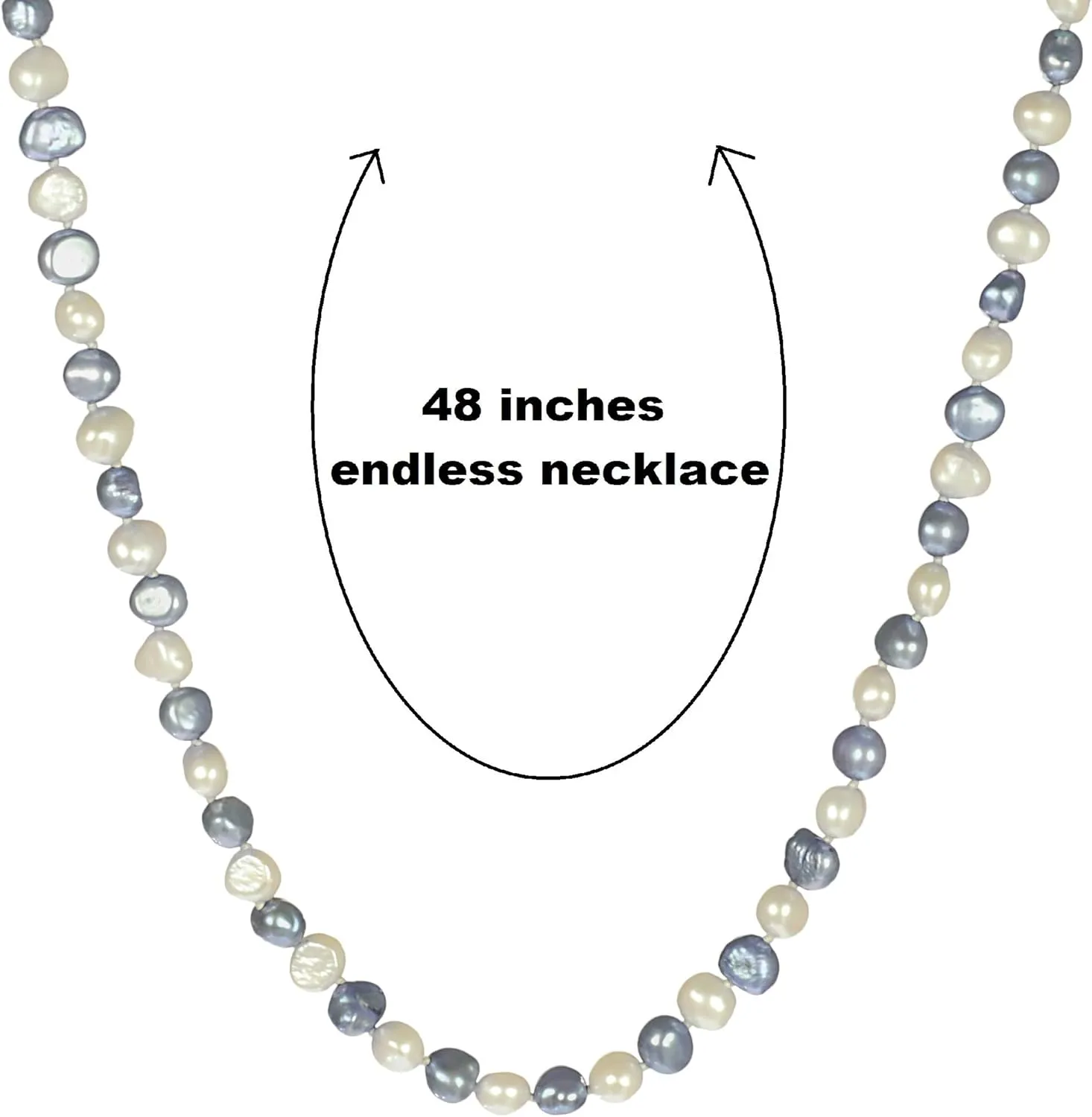 Multi-Tonal Dyed Baroque Freshwater Cultured Pearl Endless Necklaces 6-7 mm, 48"