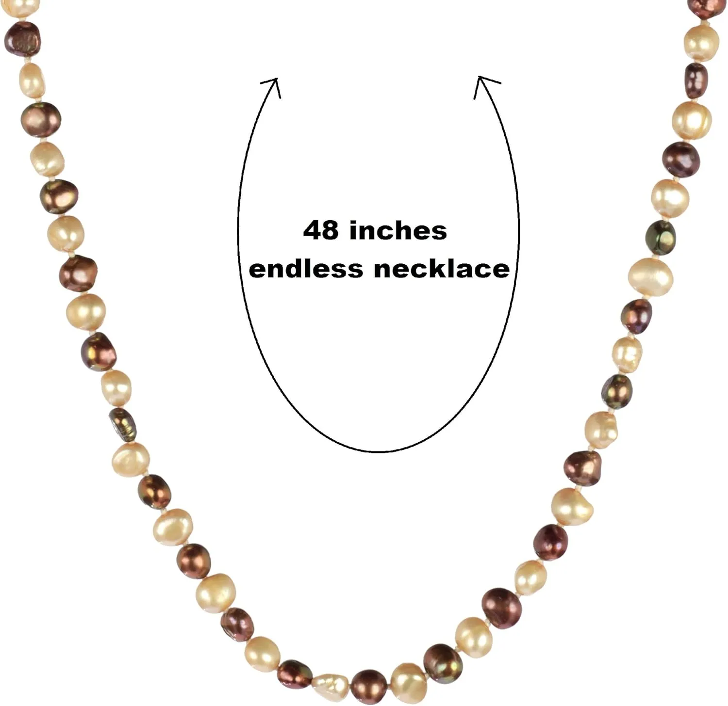Multi-Tonal Dyed Baroque Freshwater Cultured Pearl Endless Necklaces 6-7 mm, 48"