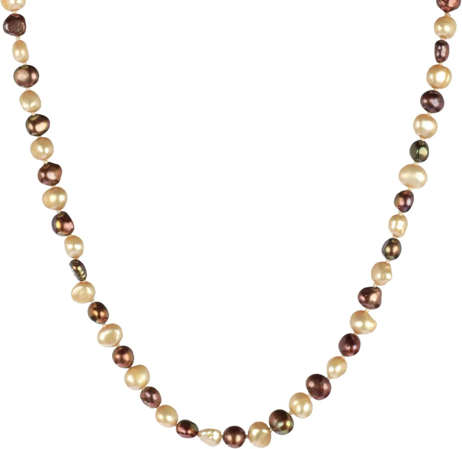 Multi-Tonal Dyed Baroque Freshwater Cultured Pearl Endless Necklaces 6-7 mm, 48"