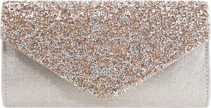 Naimo Flap Dazzling Rhinestone Clutch Bag Evening Bag Purse With Detachable Chain For Wedding and Party