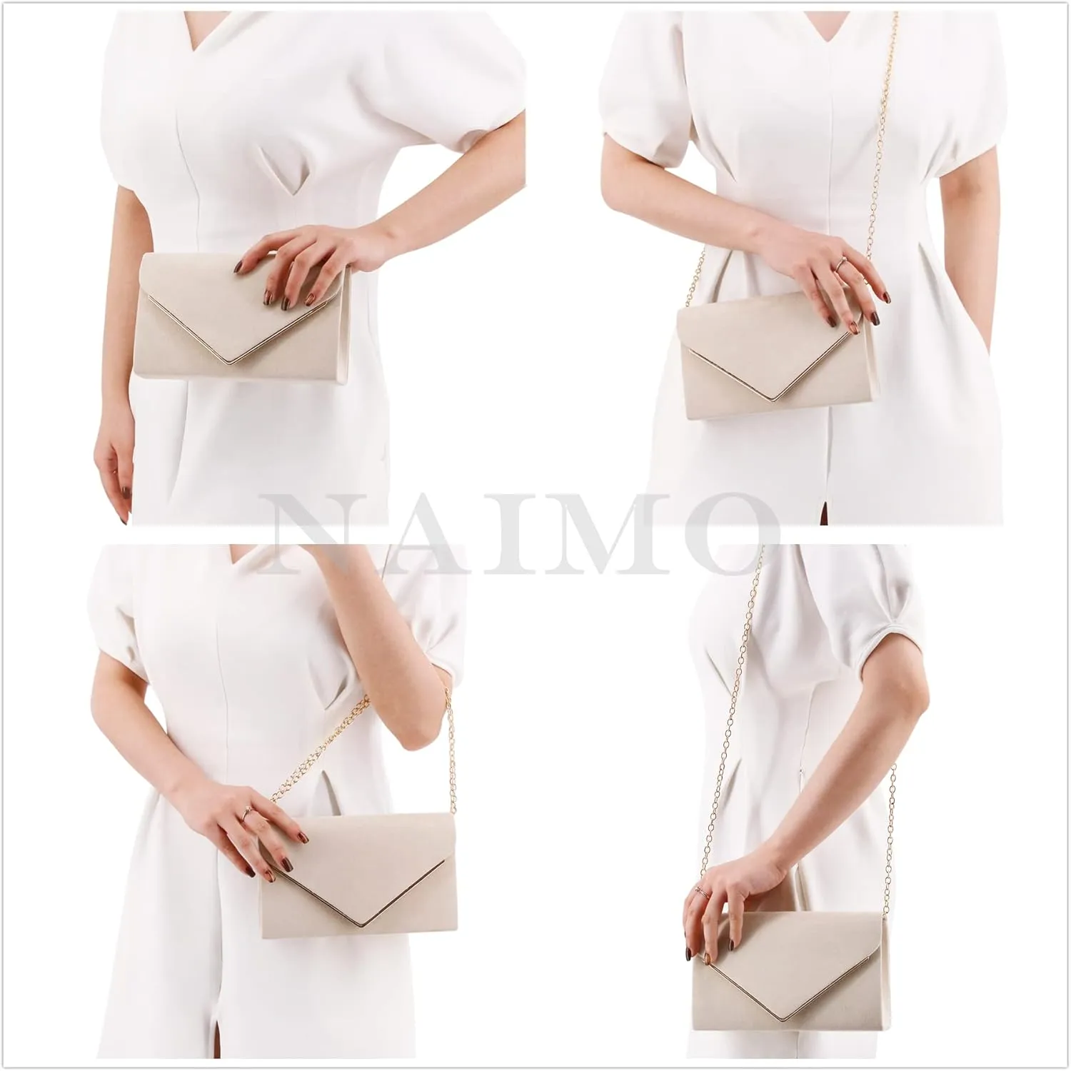 Naimo Flap Dazzling Small Clutch Bag Evening Bag With Detachable Chain
