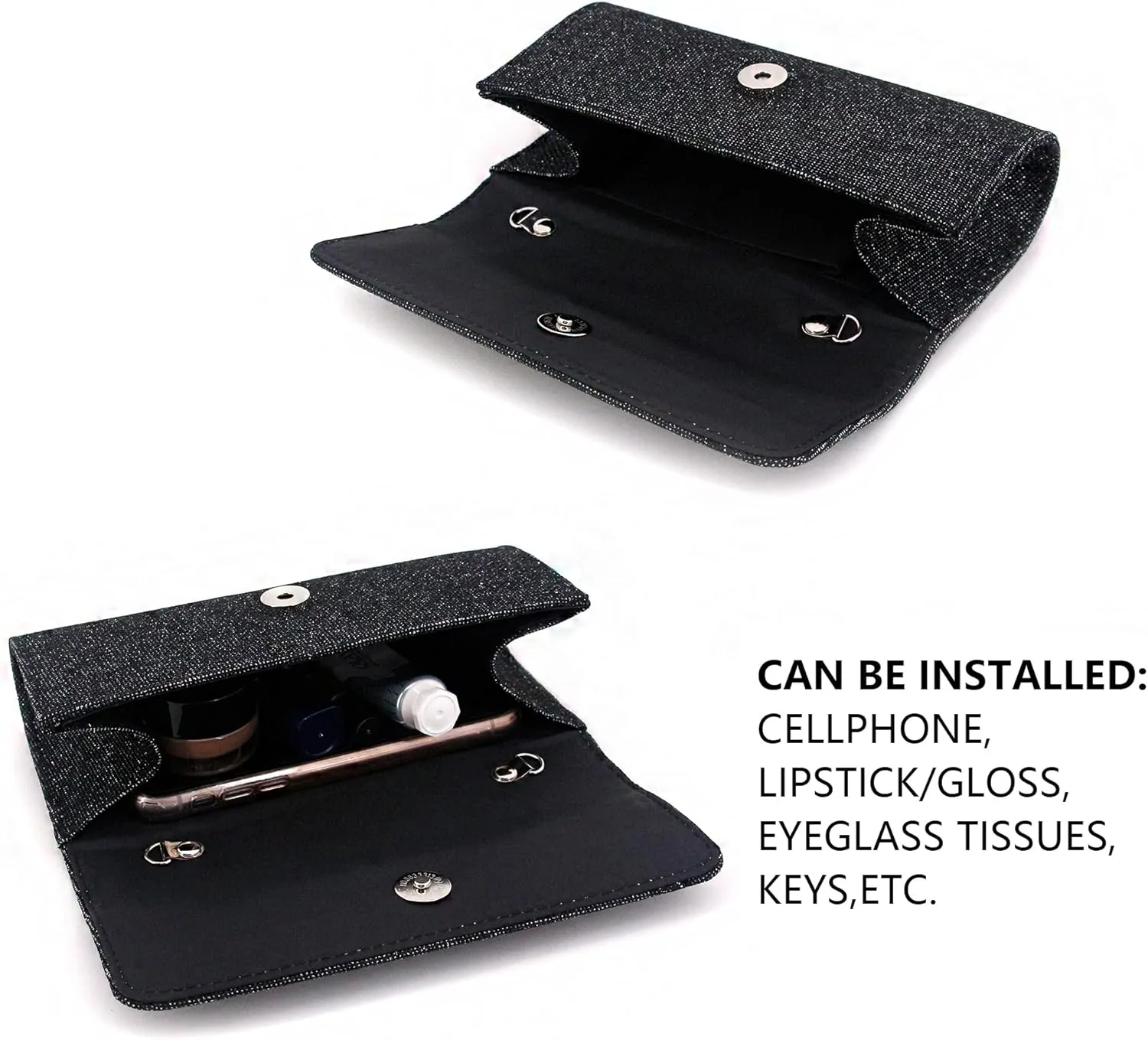 Naimo Flap Dazzling Small Clutch Bag Evening Bag With Detachable Chain