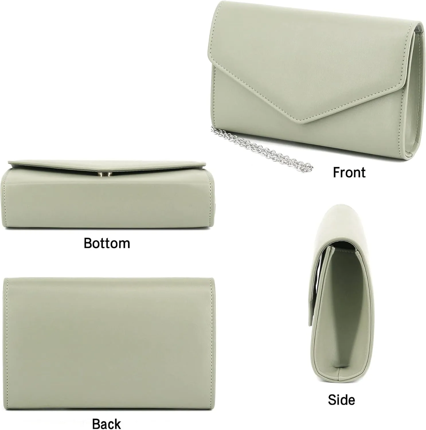 Naimo Patent Leather Glossy Envelope Clutch Flap Evening Bag Foldover Classic Handbag Wedding Party Clutches Purse