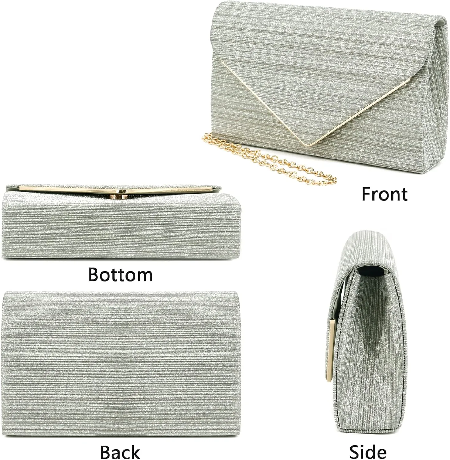 Naimo Patent Leather Glossy Envelope Clutch Flap Evening Bag Foldover Classic Handbag Wedding Party Clutches Purse