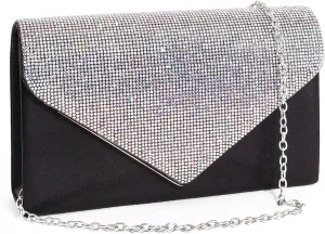Naimo Rhinestone Clutch Purses for Women Evening Bag Satin Envelope Shouder Chain Bag Wedding Party Handbags