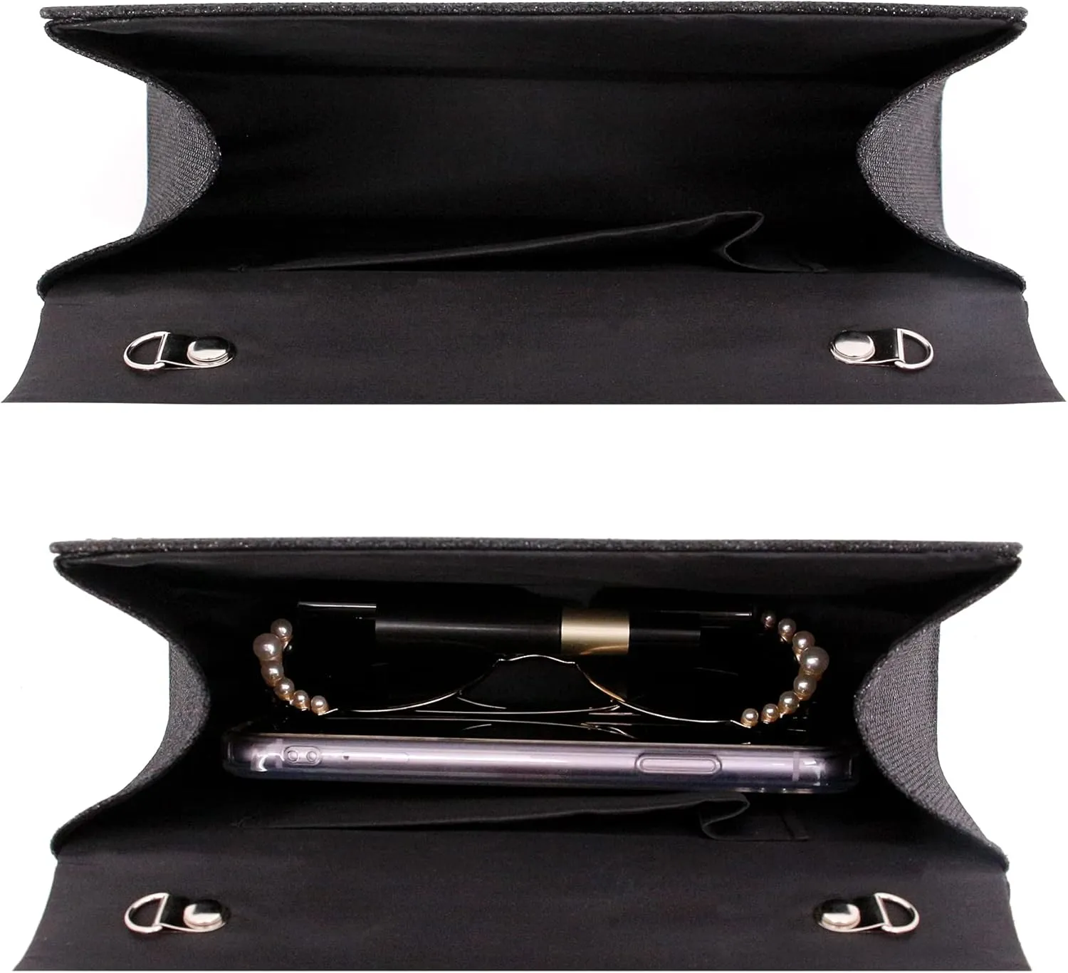 Naimo Shiny Crystal Evening Clutch Bag Top Handle Handbag Crossbody Shoulder Bag Wedding Party Bride Purse
