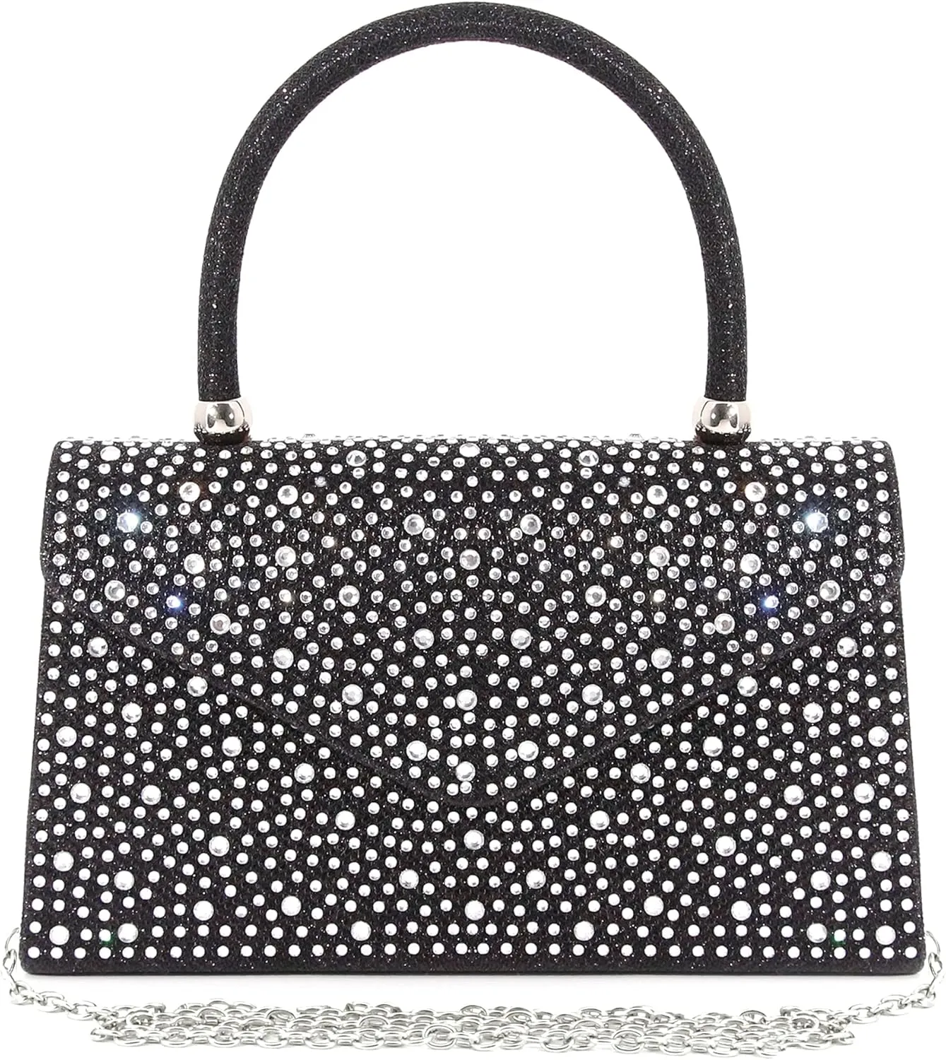 Naimo Shiny Crystal Evening Clutch Bag Top Handle Handbag Crossbody Shoulder Bag Wedding Party Bride Purse