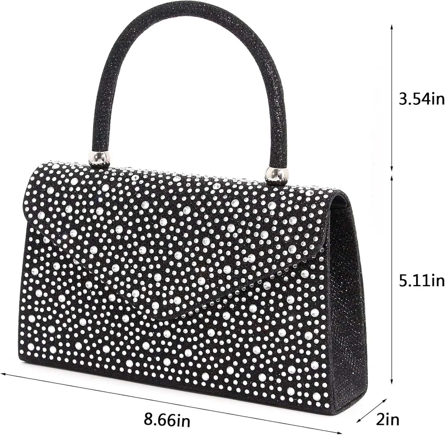 Naimo Shiny Crystal Evening Clutch Bag Top Handle Handbag Crossbody Shoulder Bag Wedding Party Bride Purse