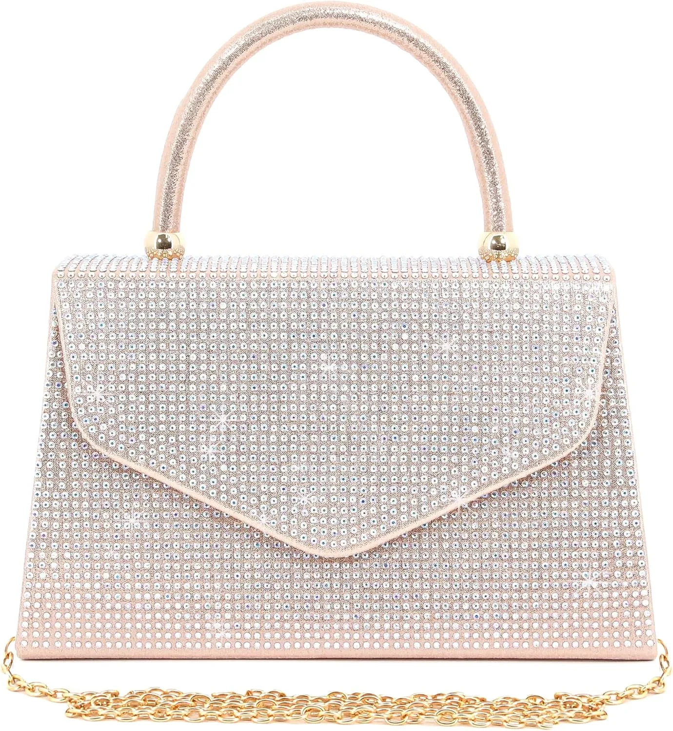 Naimo Shiny Crystal Evening Clutch Bag Top Handle Handbag Crossbody Shoulder Bag Wedding Party Bride Purse