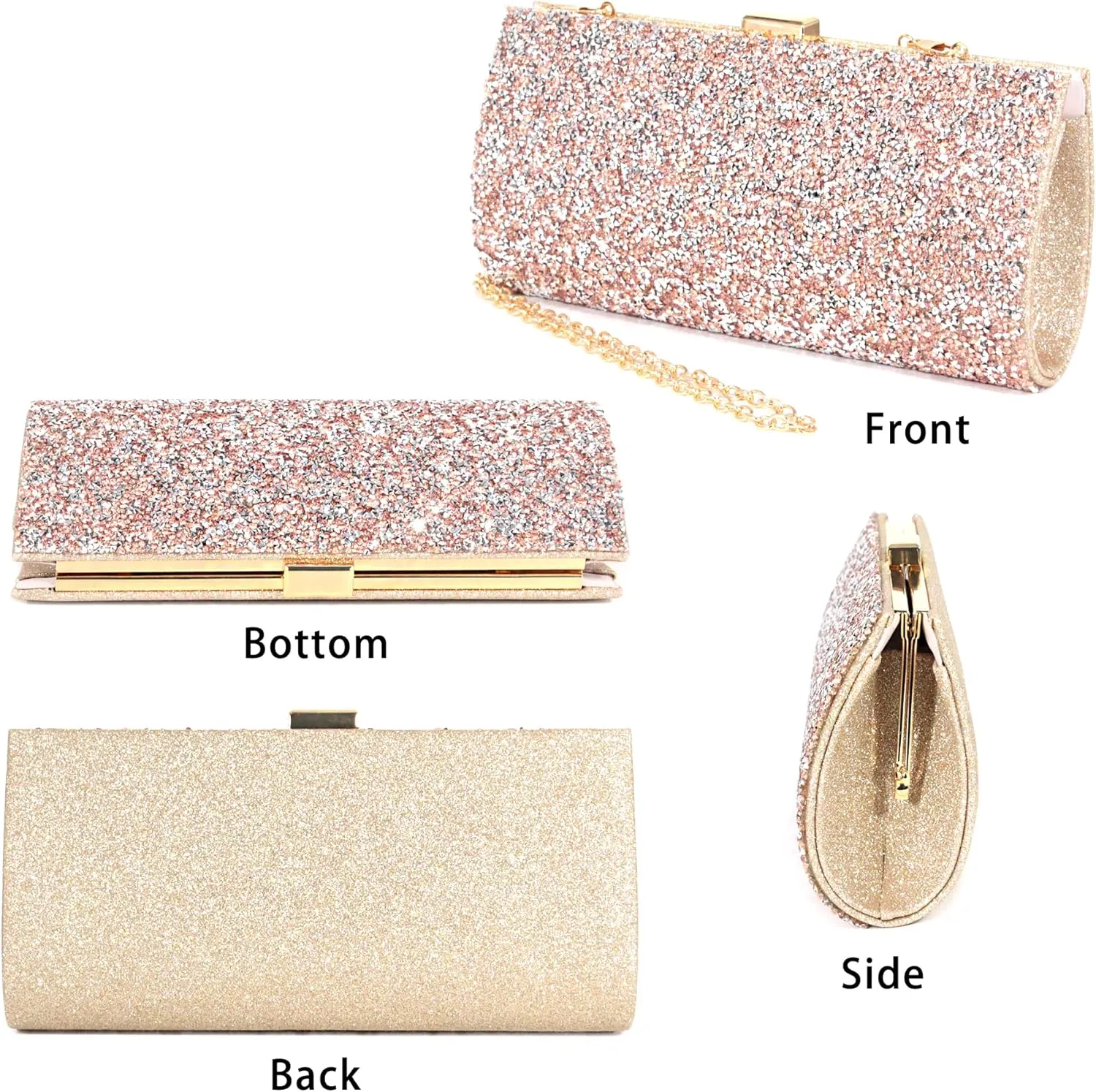 Naimo Women's Sequin Rhinestone Evening Bag Elegant Glitter Clutch Handbag Purse